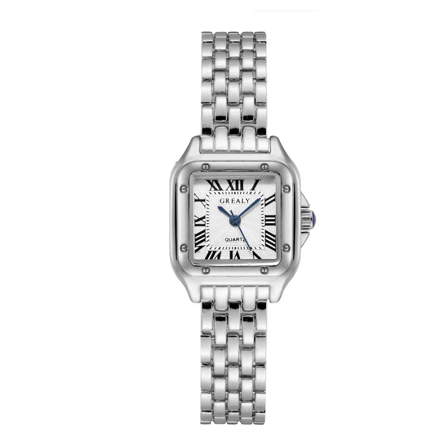 Dames Vierkante RVS Horloge™ Zilver